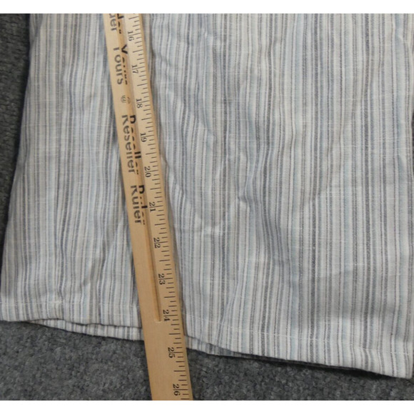 Derek Heart Medium Jumpsuit Cropped Short Sleeve Cotton Blend Blue Stripe - Picture 4 of 10